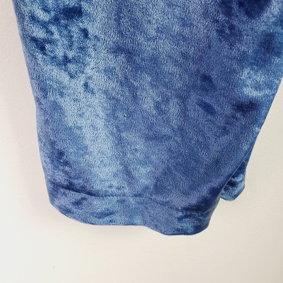 Vintage Lacy After Noon by Shell Kepler Blue Crushed Velvet One Piece Jumper, S - Picture 9 of 9
